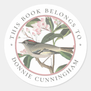 Bird-Blume Book Custom Buchzeichen Personalisiert Runder Aufkleber