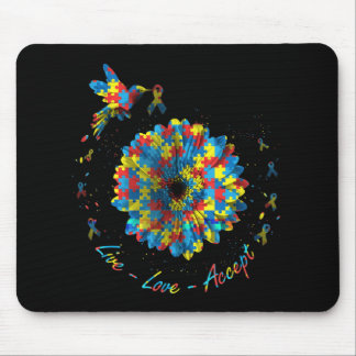 Bird Blume Ribbon Puzzle Live Liebe Akzeptieren Au Mousepad