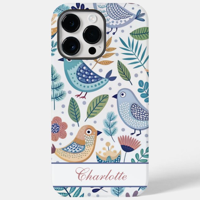 Bird Botanical Perzonalized Case-Mate iPhone 14 Pro Max Hülle (Rückseite)