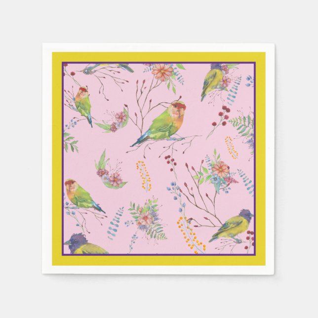 Bird Botanical Serviette (Vorderseite)