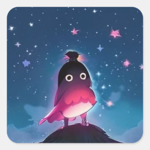 Bird Boy Quadratischer Aufkleber