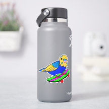 Bird Budgie Skateboard 4" Kiss Cut Vinyl Sticker
