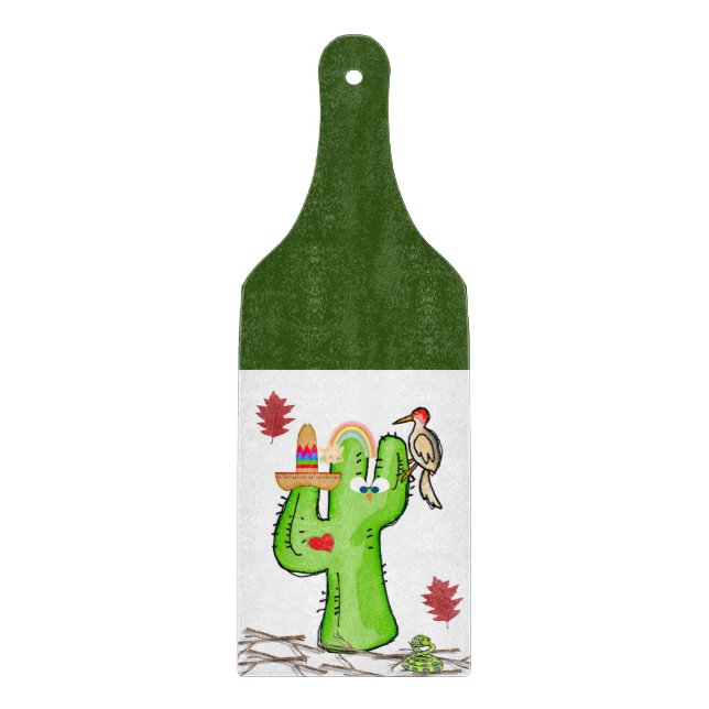 Bird Cactus Schneidebrett (Vorderseite)