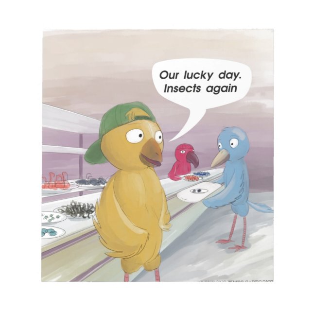 Bird Cafeteria Funny Notizblock (Vorderseite)