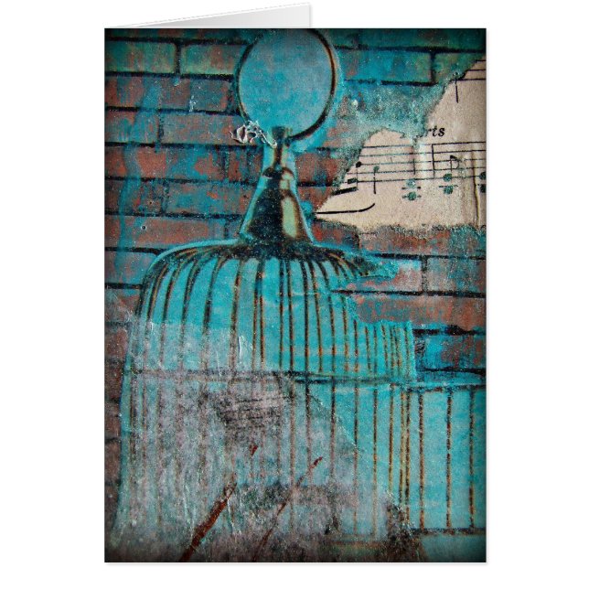Bird Cage Collage Mixed Media Blank Inside (Vorne)