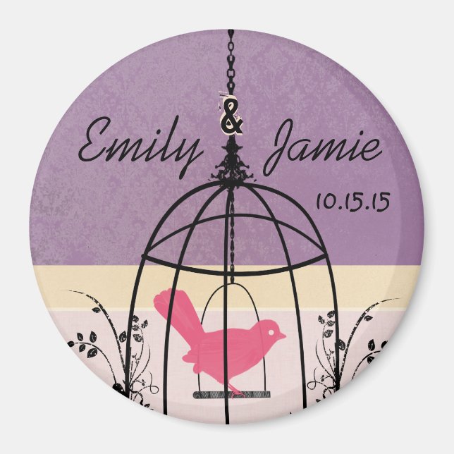 Bird Cage Wedding Magnete für jedes Ereignis indiv Magnet (Vorne)