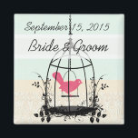 Bird Cage Wedding Stickers oder Anpassen Magnet<br><div class="desc">Ihr Foto - Verlobung Foto - Paare Foto - Foto Save the Date - Vintage Vogelkäfig Geschenke - Einladungen Hochzeiten - Favoriten - Speichern Sie die Termine Funky Whimsical Neu 2011 Farben</div>