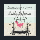 Bird Cage Wedding Stickers oder Anpassen Magnet<br><div class="desc">Ihr Foto - Verlobung Foto - Paare Foto - Foto Save the Date - Vintage Vogelkäfig Geschenke - Einladungen Hochzeiten - Favoriten - Speichern Sie die Termine Funky Whimsical Neu 2011 Farben</div>