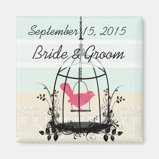 Bird Cage Wedding Stickers oder Anpassen Magnet (Vorne)