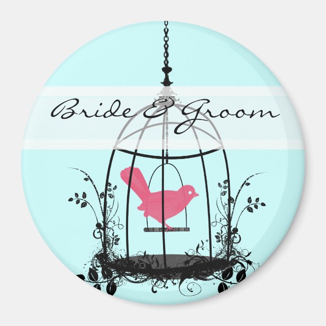 Bird Cage Wedding Stickers oder Anpassen Magnet (Vorne)