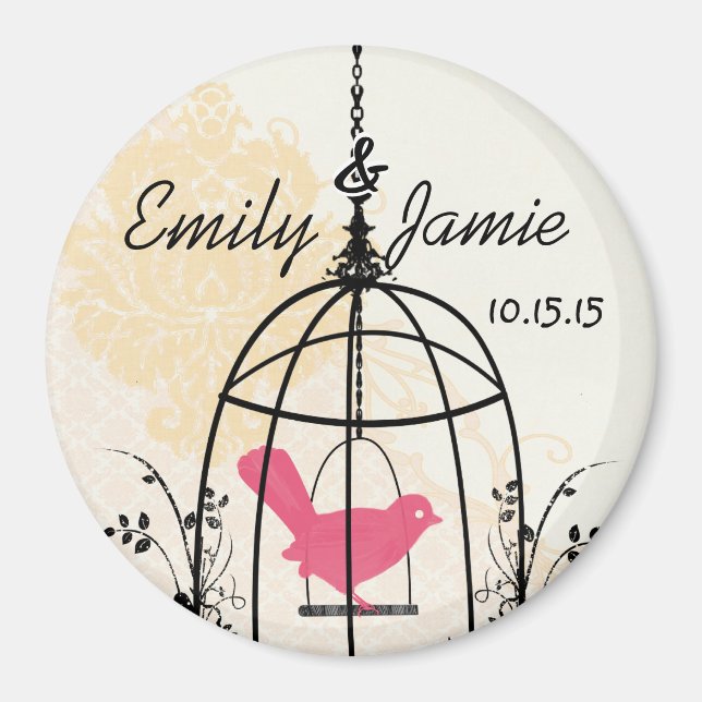Bird Cage Wedding Stickers oder Anpassen Magnet (Vorne)