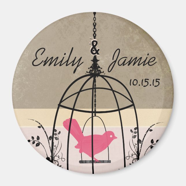 Bird Cage Wedding Stickers oder Anpassen Magnet (Vorne)