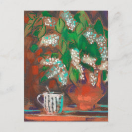 Bird Cherry Blume Blossom Blumenpastellfarbe Postkarte