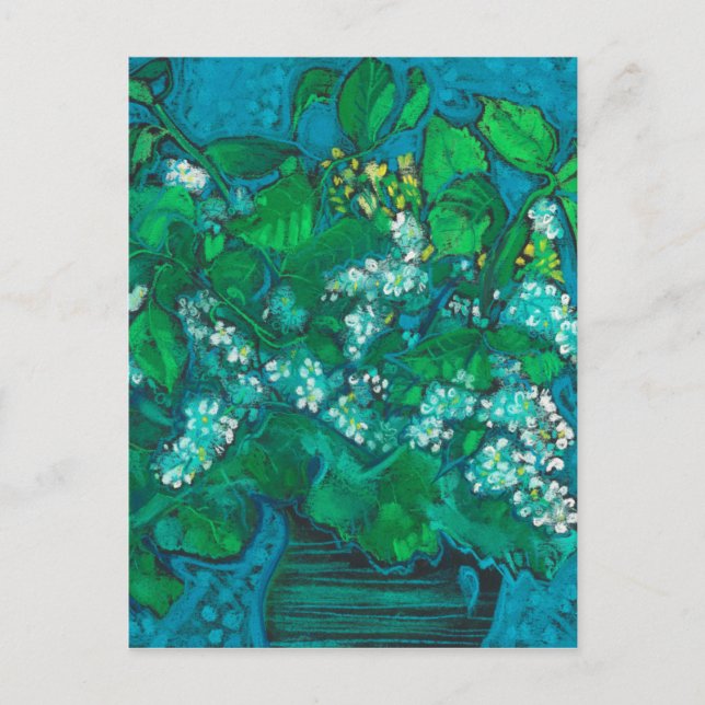 Bird Cherry Blume Blossom Blumenpastellfarbe Postkarte (Vorderseite)