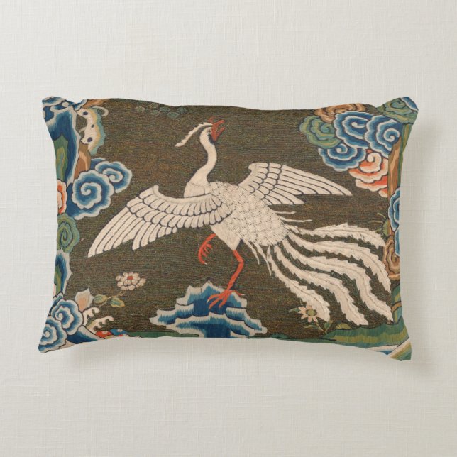 Bird Chinese Antique Decor Dekokissen (Rückseite)