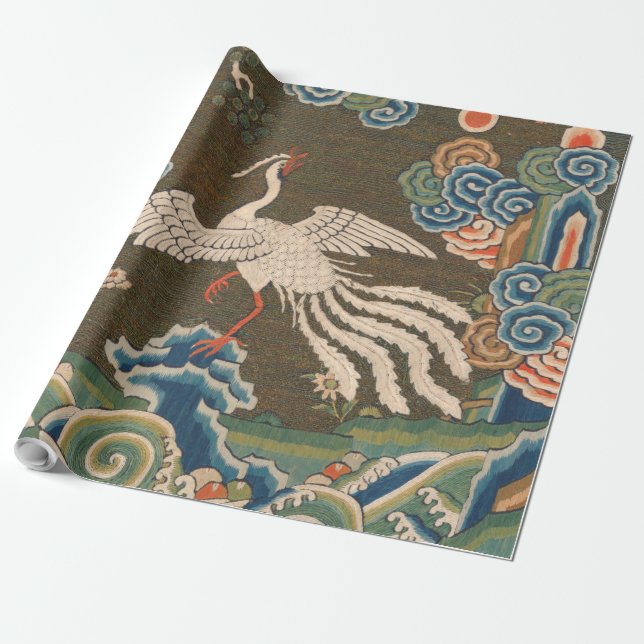 Bird Chinese Antique Decor Geschenkpapier (Ungerollt)