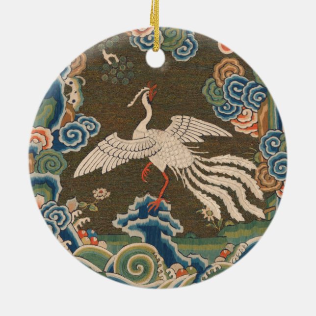 Bird Chinese Antique Decor Keramik Ornament (Hinten)