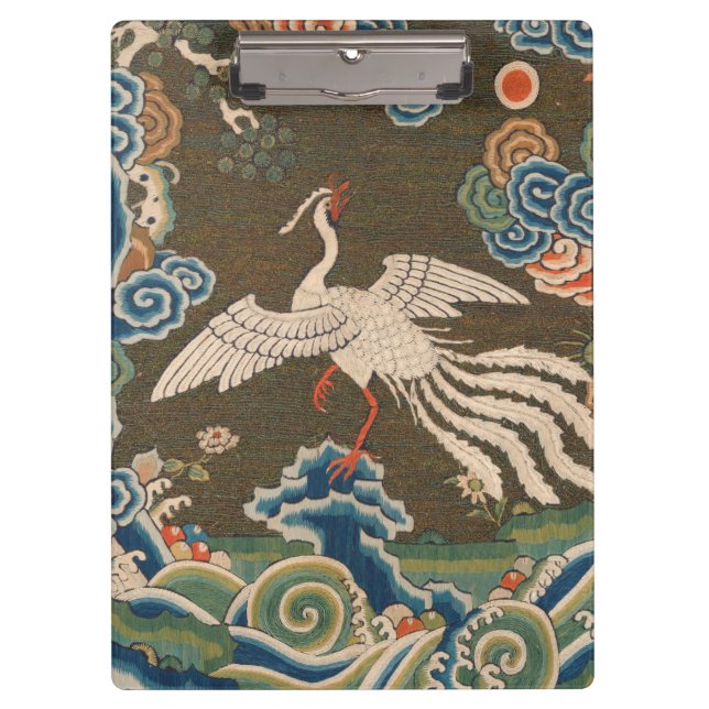 Bird Chinese Antique Decor Klemmbrett (Vorderseite)