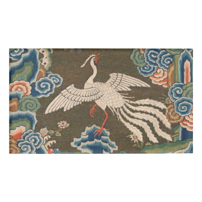 Bird Chinese Antique Decor Namenschild (Vorderseite)