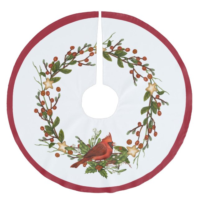 Bird Christmas Polyester Weihnachtsbaumdecke (Vorderseite)
