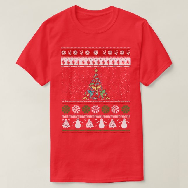 Bird Christmas Tree Bird Lover T-Shirt (Design vorne)
