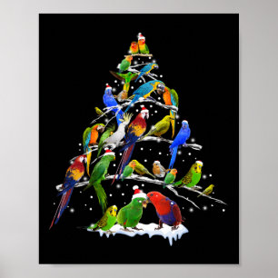 Bird Christmas Tree Funny Bird Liebhaber Weihnacht Poster