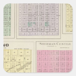 Bird City, Eustis, Voltair, Wano, Kansas Quadratischer Aufkleber