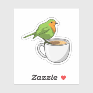 Bird Coffee Cup Aufkleber