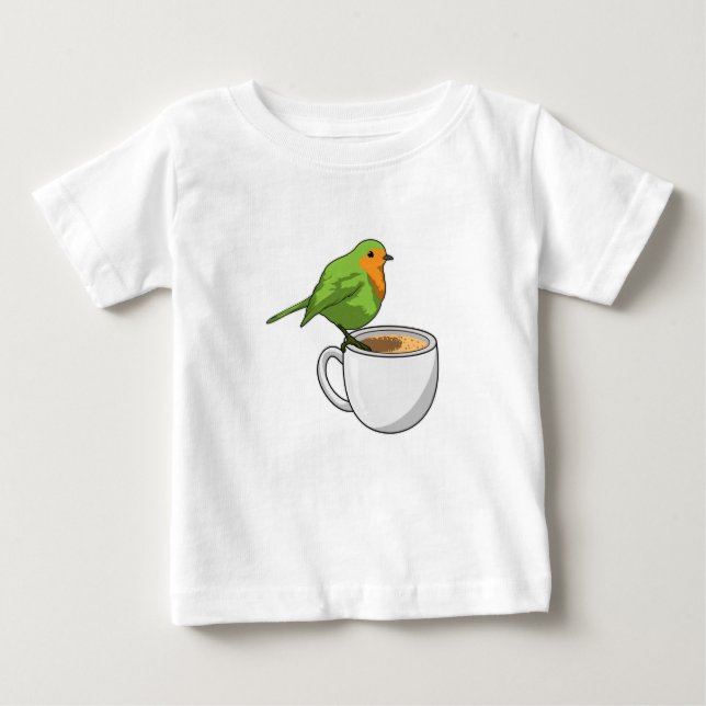 Bird Coffee Cup Baby T-shirt (Vorderseite)