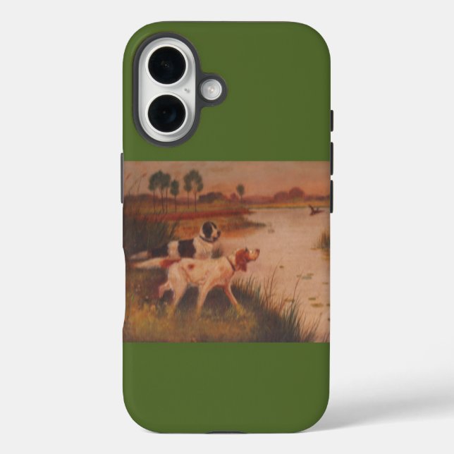 Bird Dogs Dark Olive Green iPhone 16 Fall Hülle (Rückseite)