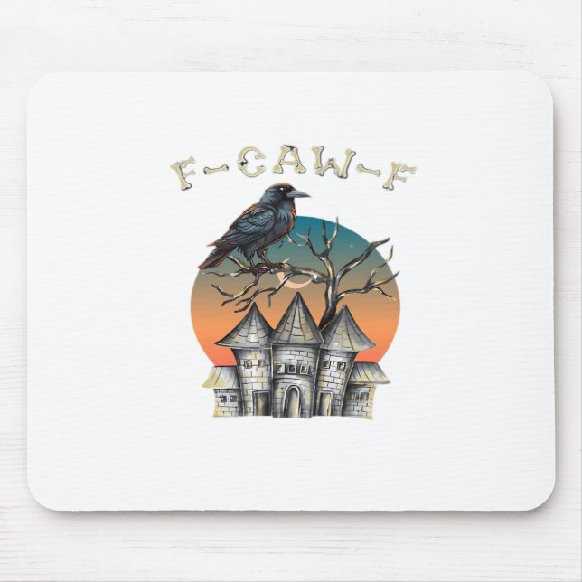 Bird F-Caw-F Funny Crow Raven Mousepad (Vorne)