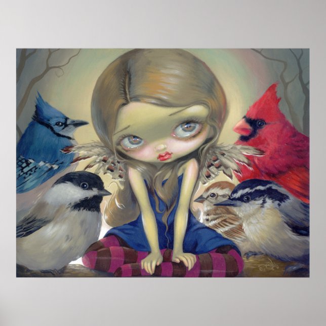 Bird Fairy - Backyard Birds ART DRUCKEN Augen Poster (Vorne)