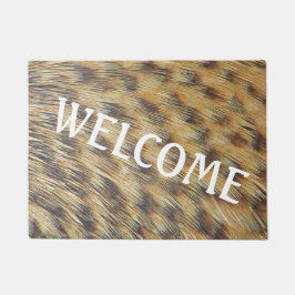 Bird Feather Foto Brown Gold Spots Elegante Natur Fußmatte