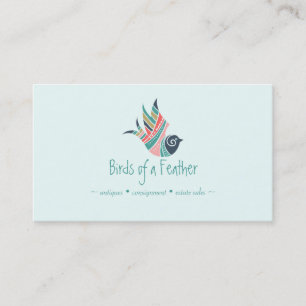 Bird Feathers Logo Bohemisch Country Artistic Visitenkarte