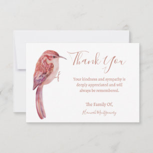 Bird Floral Beileid Danke Karte