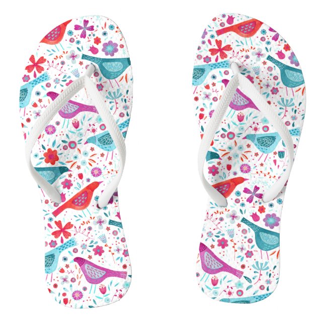 Bird Floral Water Flip Flops (Fußbett)