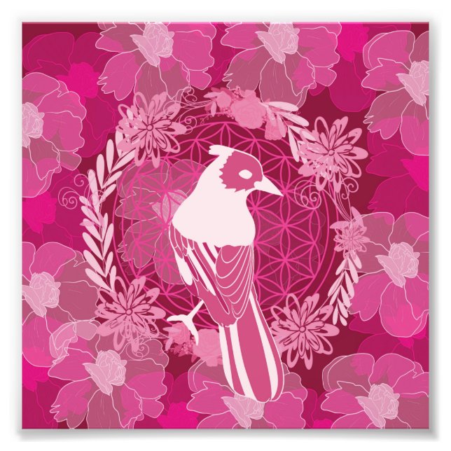 Bird flower of life fotodruck (Vorne)