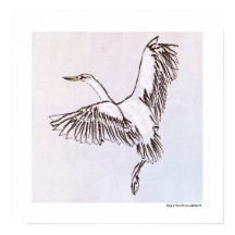 Bird Flying The Dusty Blue Gray Sky Illustration