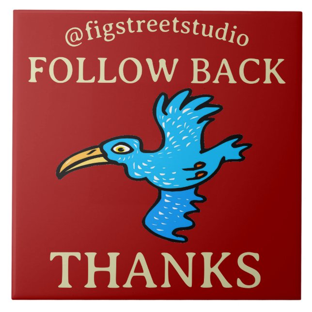 Bird folgen, Text hinzufügen, Tile Fliese (Vorderseite)