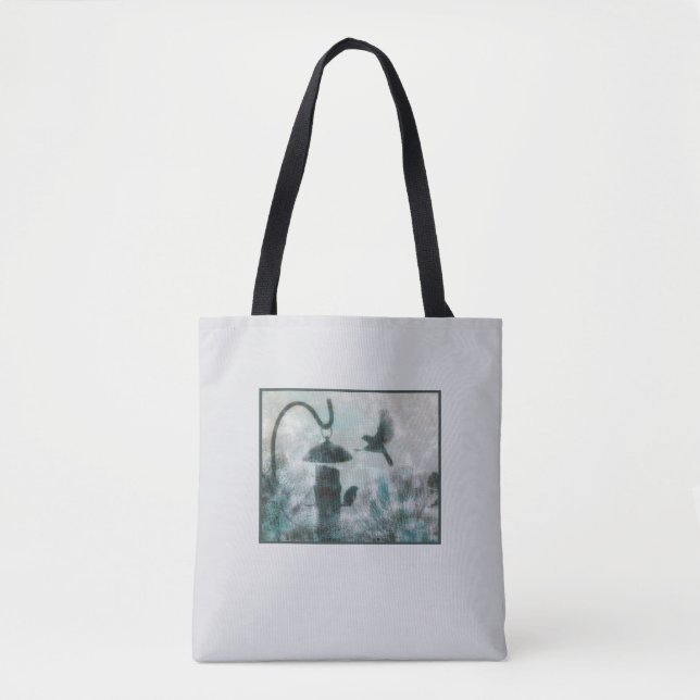 Bird Foto Aquamarin Grau Mysteriös Tasche (Vorderseite)