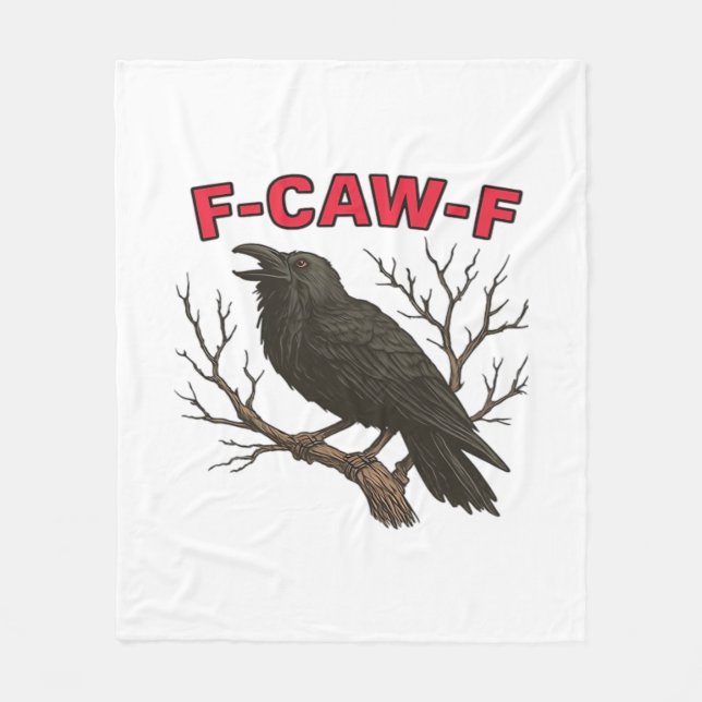 Bird - Funny Crow F-Caw-F Classic Fleecedecke (Vorderseite)