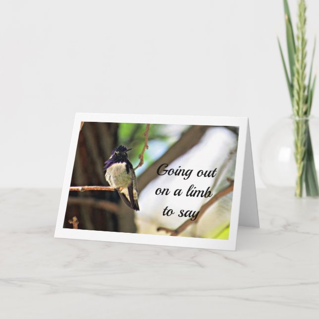 BIRD GEHT MIT EINER KLEINE AUS, UM GLÜCKLICH 50. G KARTE (Vorderseite)