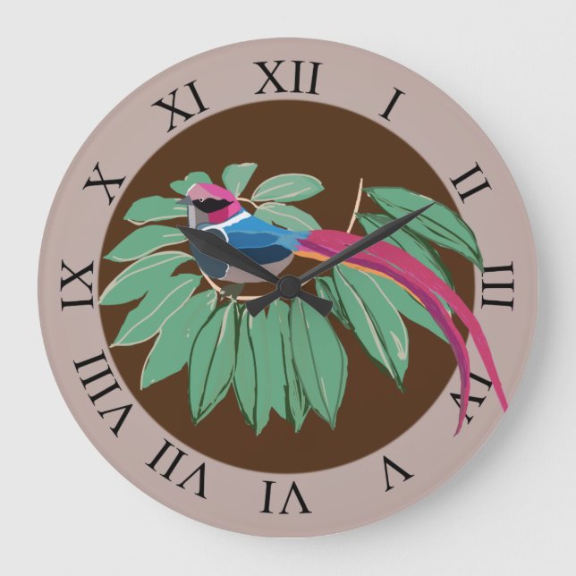 Bird Große Wanduhr (Vorderseite)