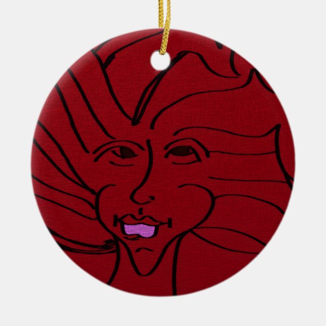 Bird Guardian  Keramik Ornament (Vorne)