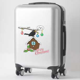 Bird House Frohe Weihnachten Aufkleber