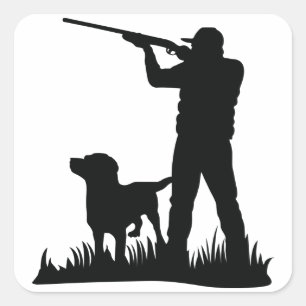 Bird Hunter Quadratischer Aufkleber