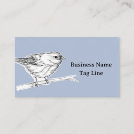 Bird Ink Drawing Blue Gray Nature Wildlife Visitenkarte