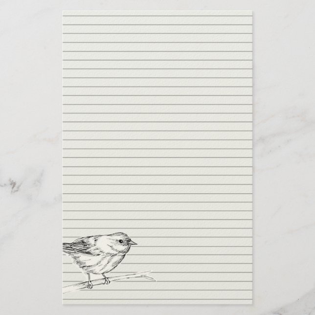 Bird Ink Drawing White Smoke Nature Wildlife  Briefpapier (Vorderseite)