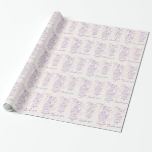 Bird Käfig lila rosa Gastgeschenk Hochzeit danke e Geschenkpapier