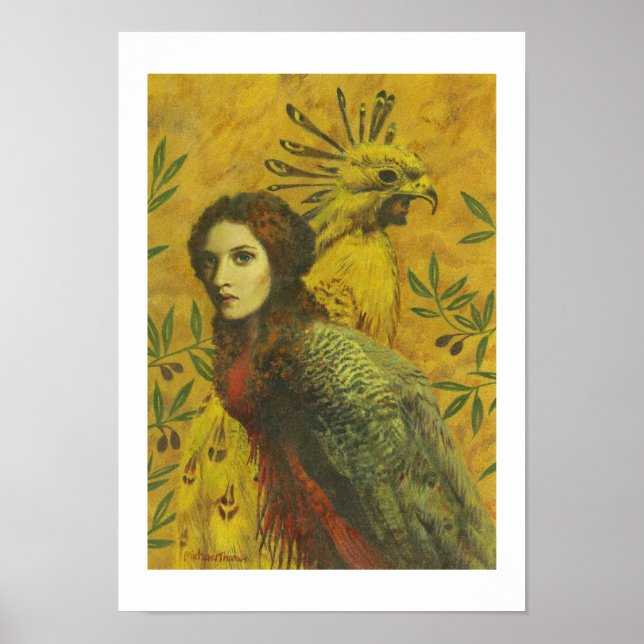 Bird Lady Fine Art Print Poster (Vorne)